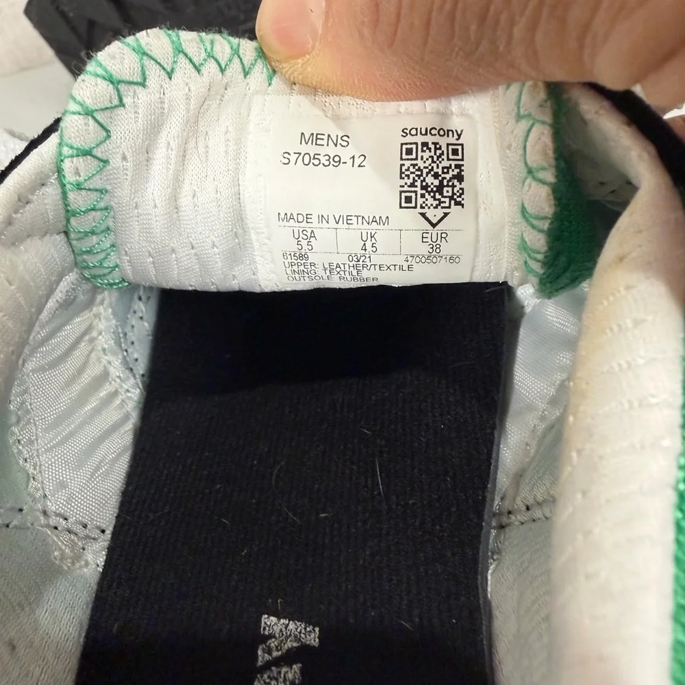 MENS SAUCONY Shoes‎ Size 5.5 Black And Green
